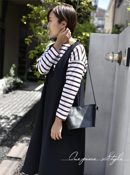 綿100%の長袖ボーダーカットソー - OURHOME