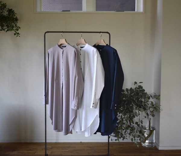 シワになりにくい胸元切り替えロングシャツ - OURHOME
