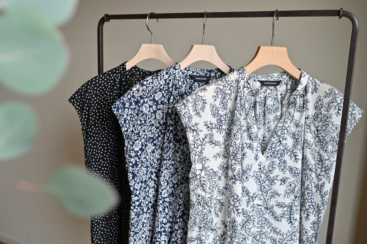 綿100%アイロンいらずのサマーブラウス