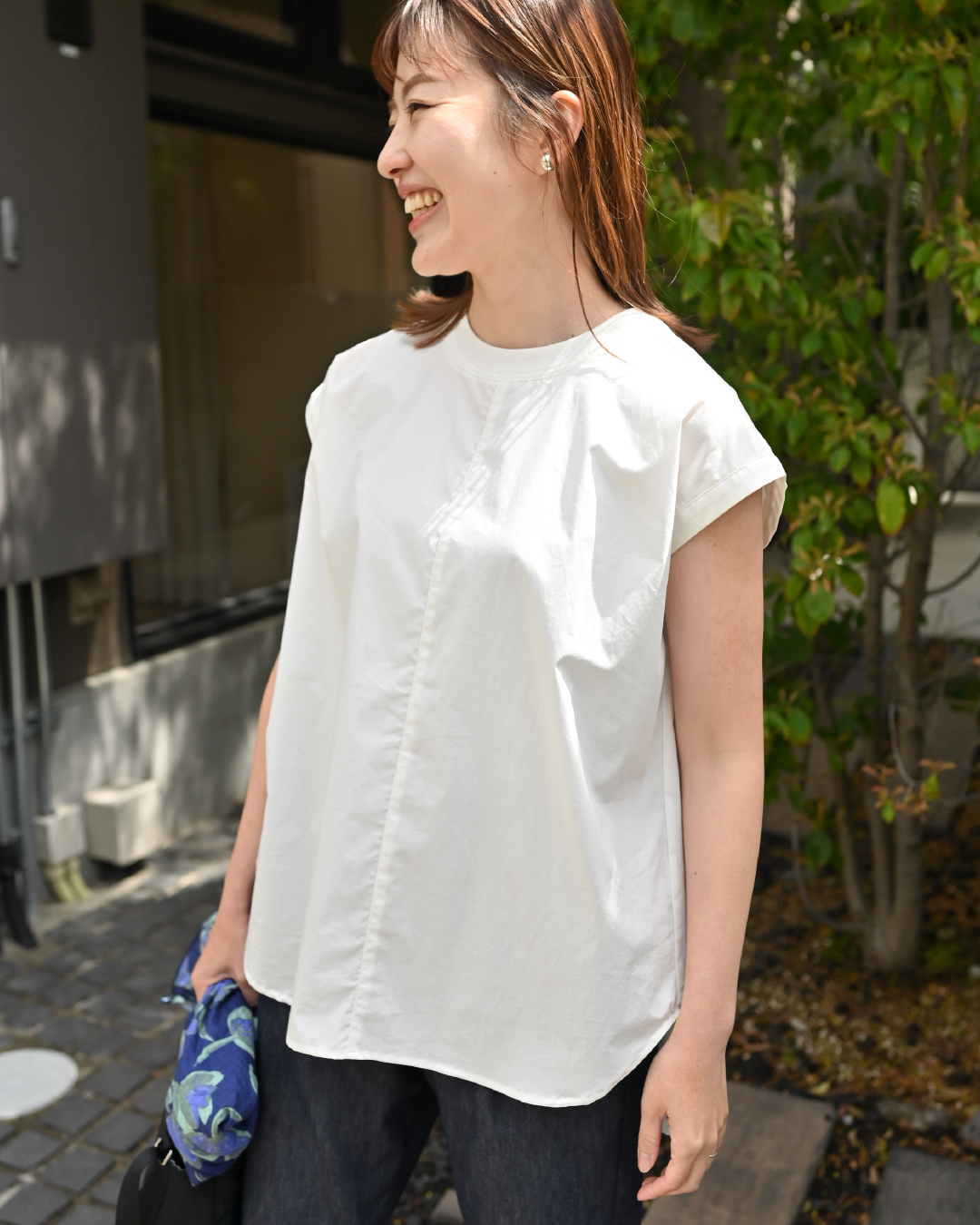 OURHOME ボックスシルエットの涼やかブラウス ボックスシルエットの涼やかブラウス – OURHOME