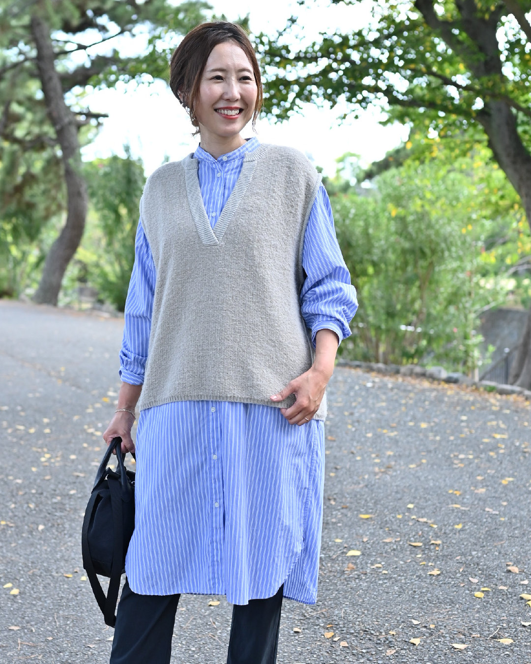 アルパカ混の洗えるニットベスト