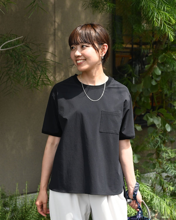 撥水素材の半袖きれいめプルオーバー（接触冷感） - OURHOME