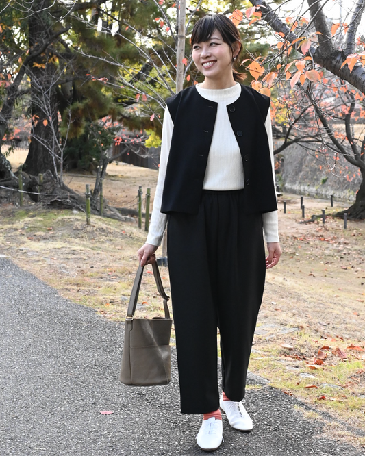 ゆるテーパードの裏起毛あったかパンツ