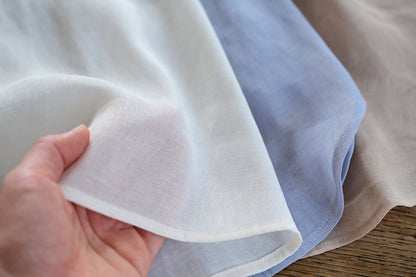 上品な透け感、リネン風シャツ