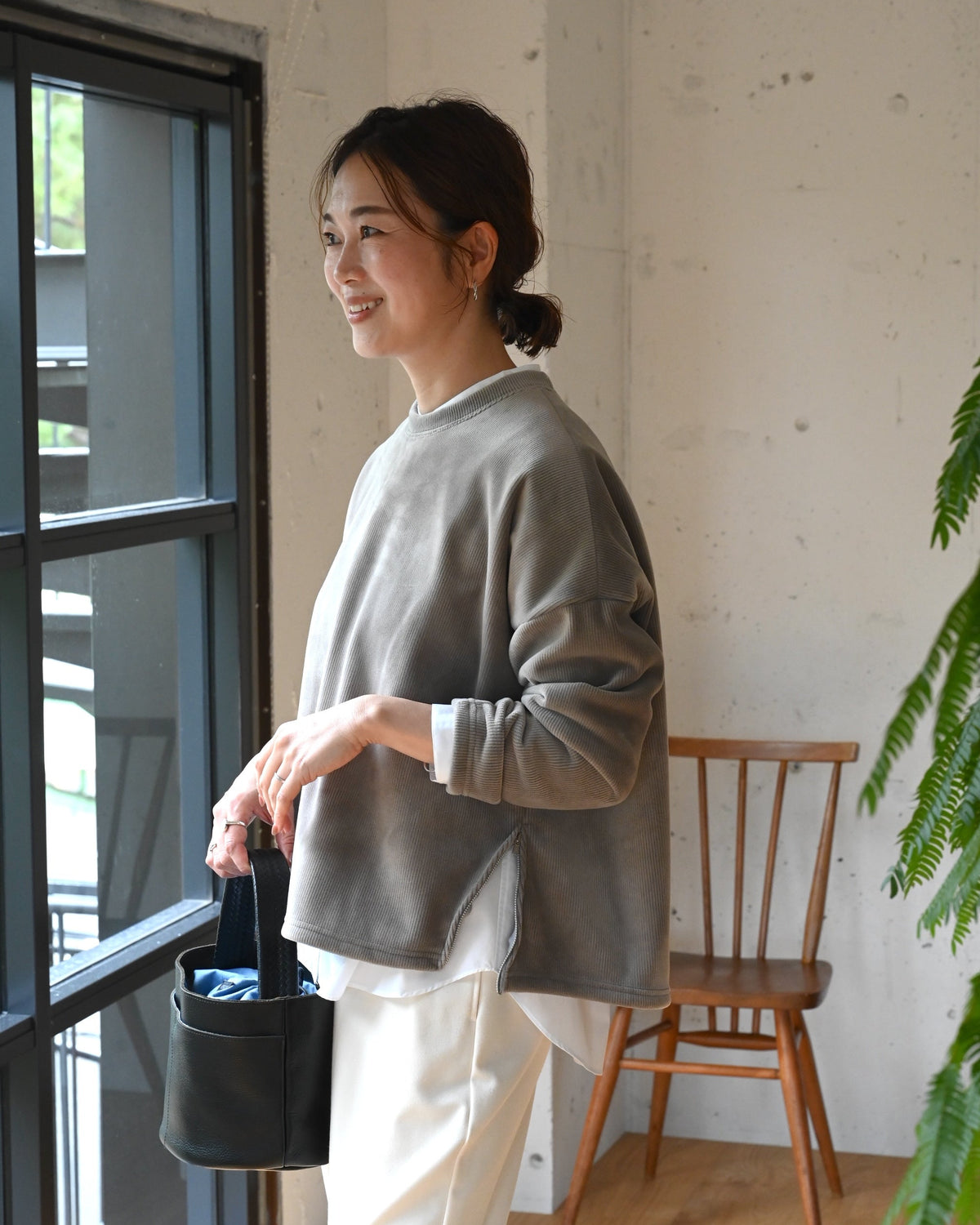 洗える裏起毛プルオーバー
