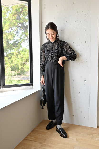 きれいめ素材の2wayサロペット