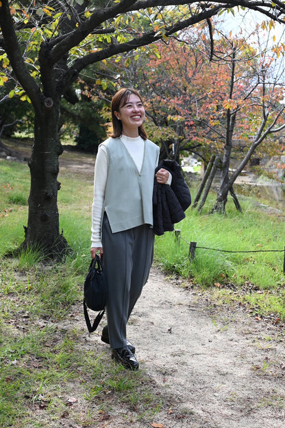 洗える裏起毛のあったかテーパードパンツ