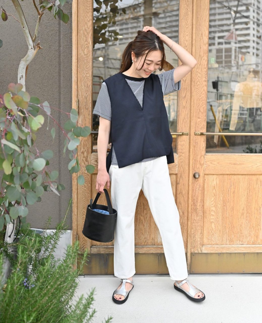 【日本製】 綿100%きれいめボーダーTシャツ OURHOME – トップス