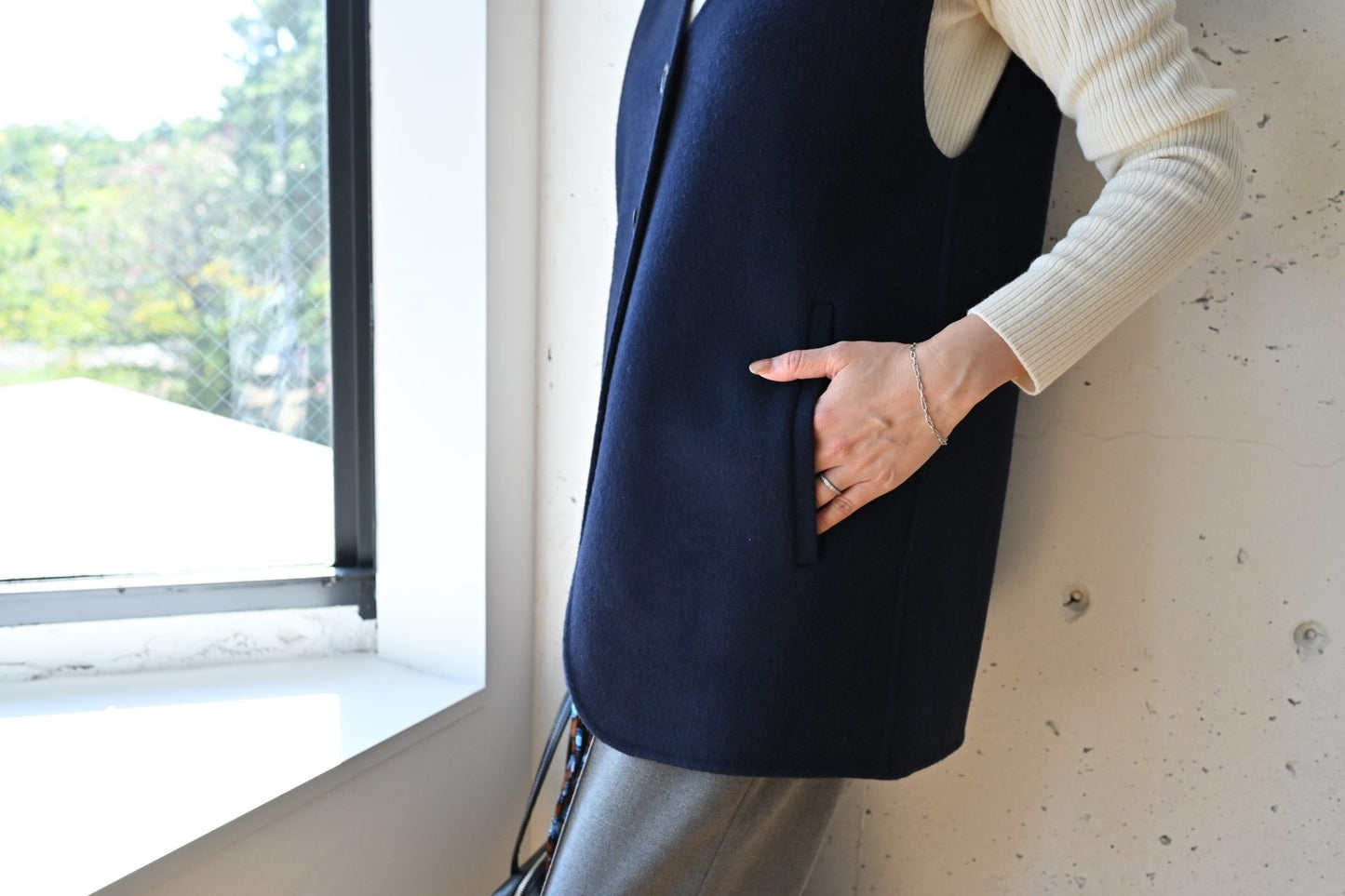 上質素材のあったかウールベスト