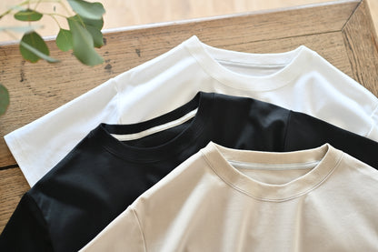 綿100%きれいめ半袖Tシャツ