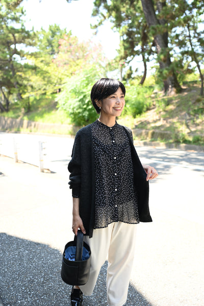 シフォンドットブラウス