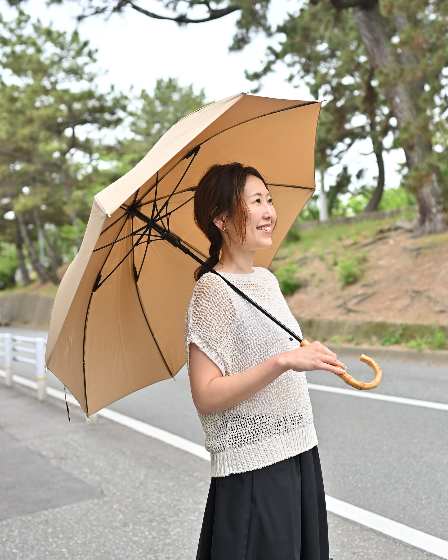 グラスファイバー骨の頼れる長傘（高撥水、耐風） - OURHOME