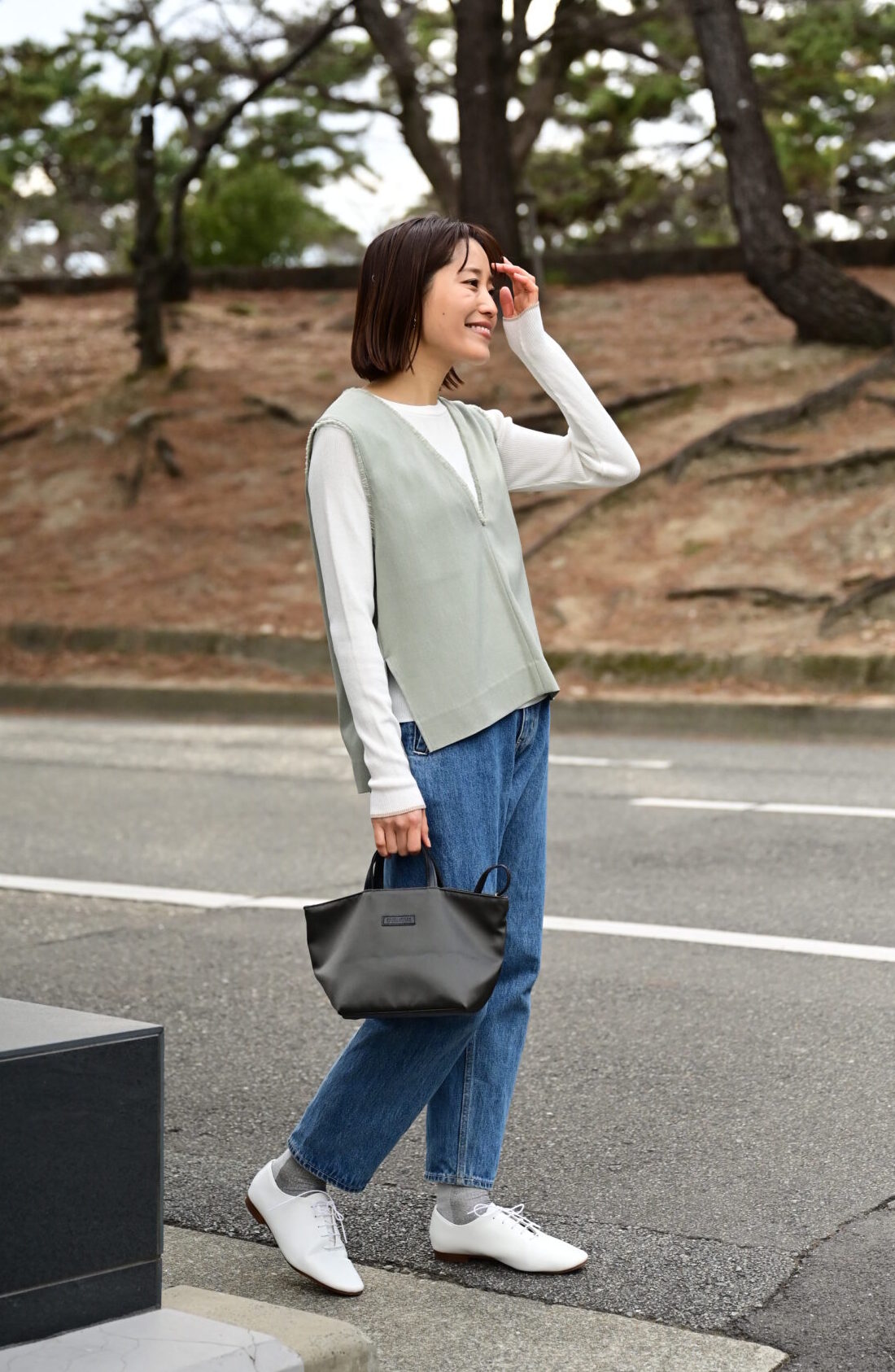 洗える配色アクセントのリブニット - OURHOME