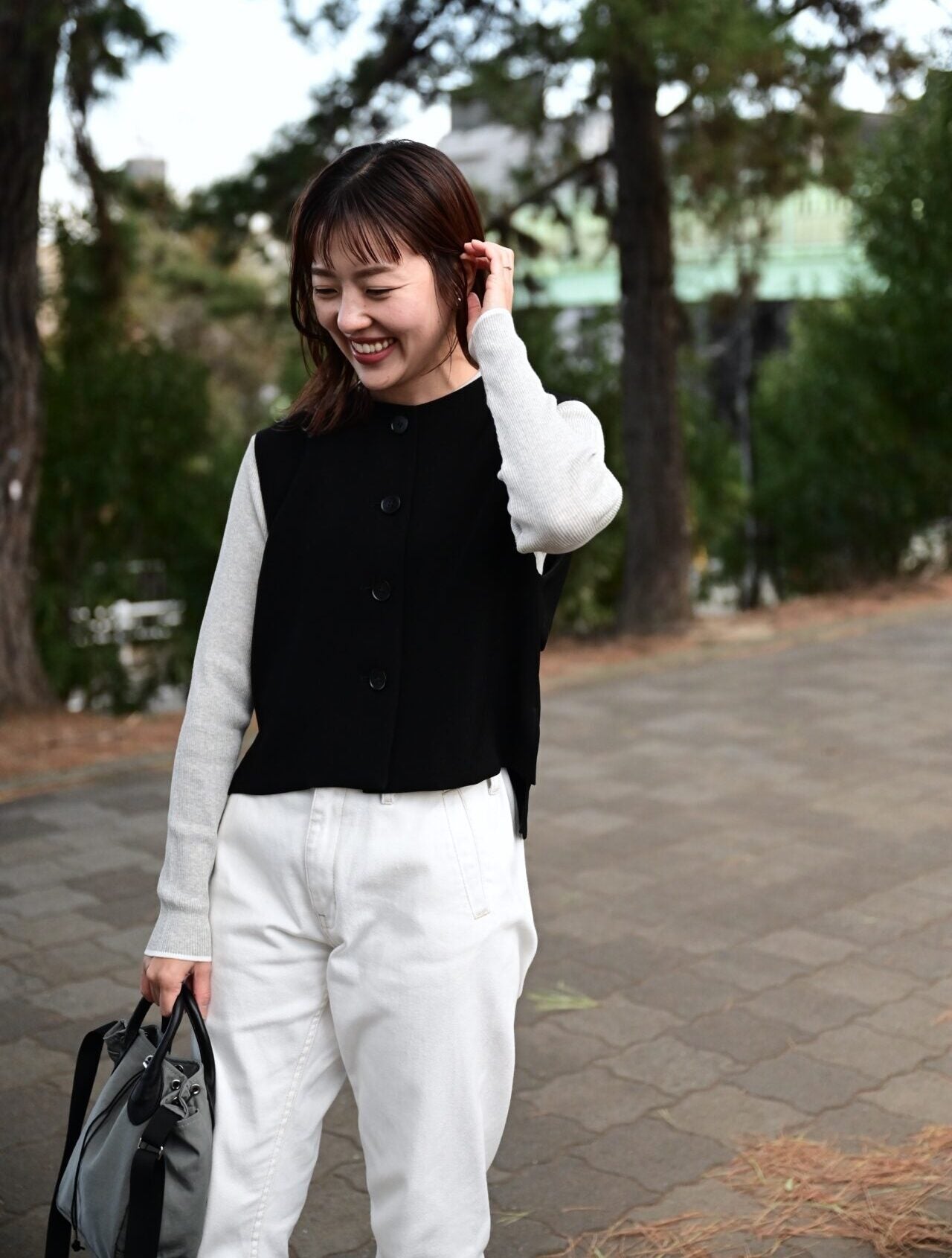 洗える配色アクセントのリブニット - OURHOME