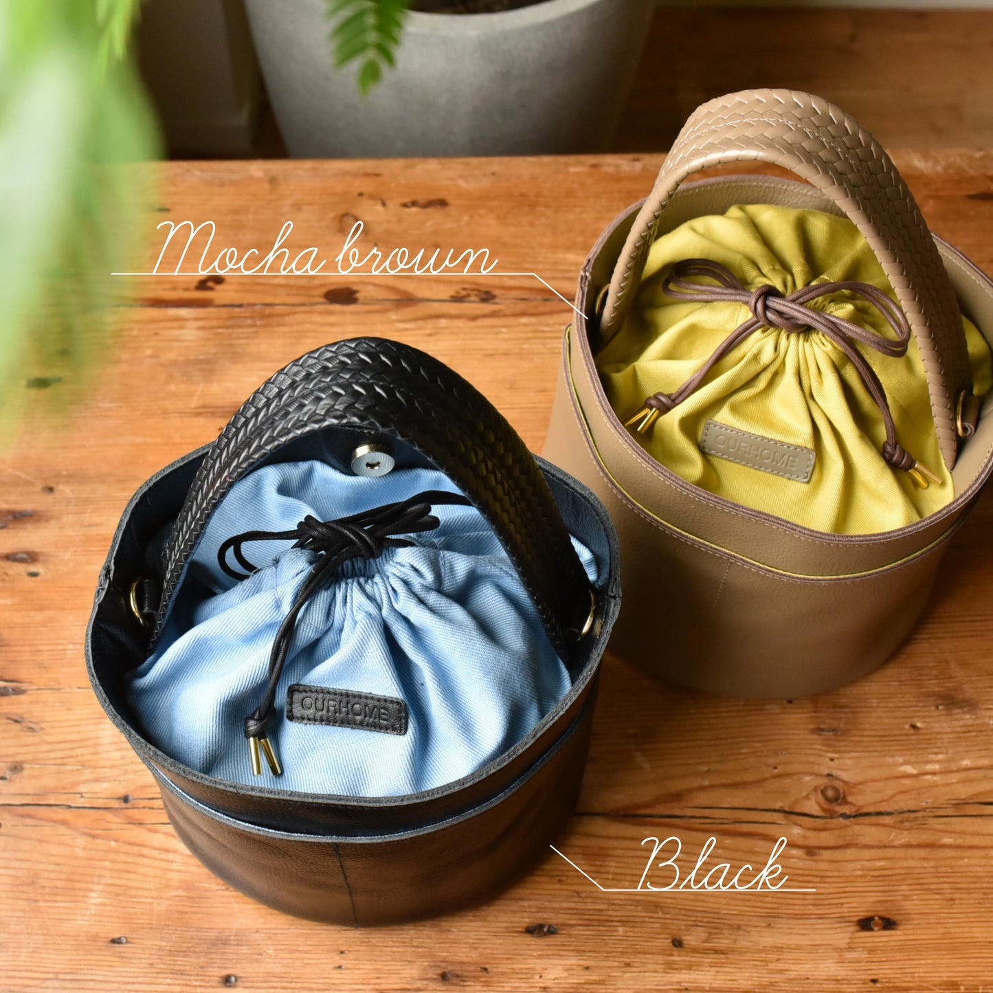 こだわりレザーのポットバッグ - OURHOME