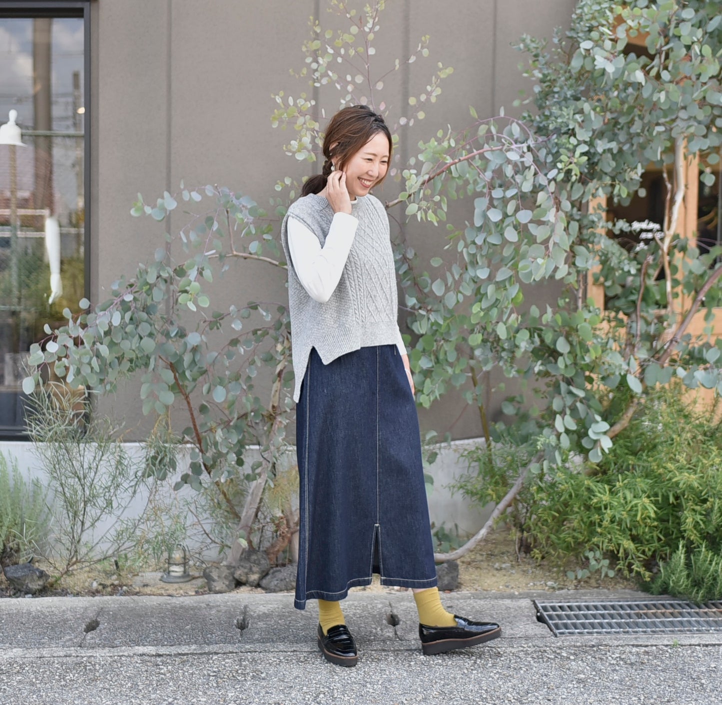 きれいめデニムロングスカート