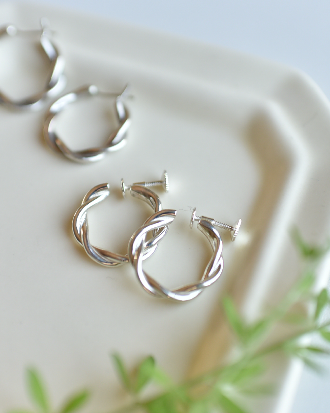 VINTAGE ヴィンテージ TWIST ツイストフープピアス シルバー925 VINTAGE ヴィンテージ TWIST ツイストフープピアス シルバー925