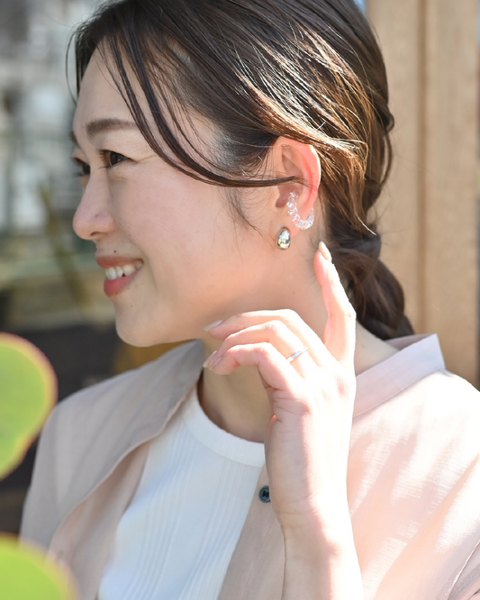 ガラスの2WAYイヤーカフ