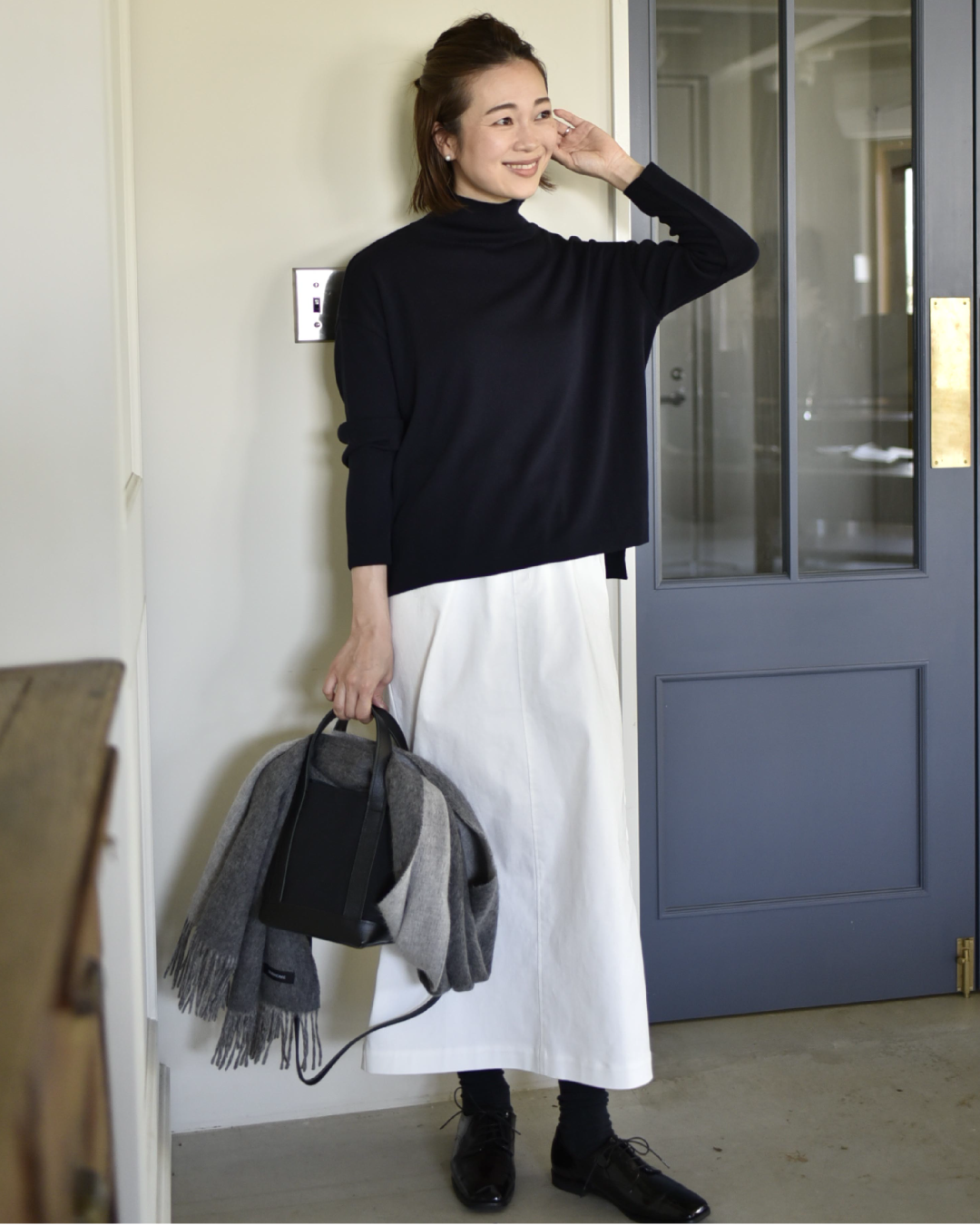 OUR 洗えるきれいめタートルニット 　　試着のみ　ネイビー 洗えるきれいめタートルニット – OURHOME