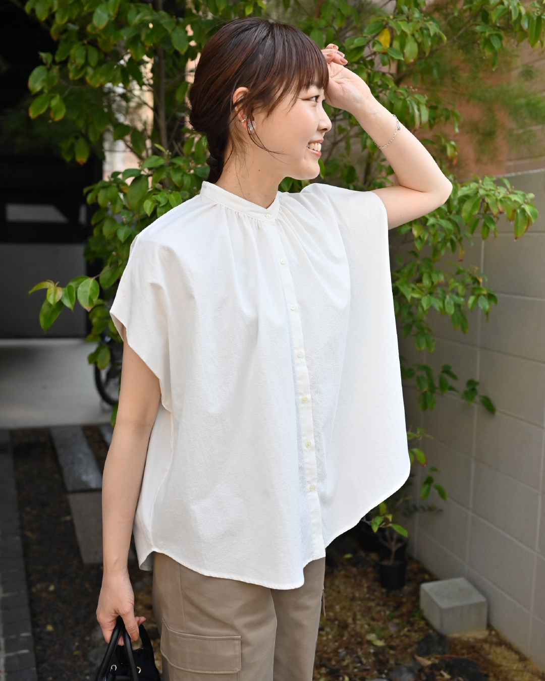 OURHOME サラッと涼しい綿100%ブラウス 二色セット サラッと涼しい二の腕すっきりブラウス – OURHOME