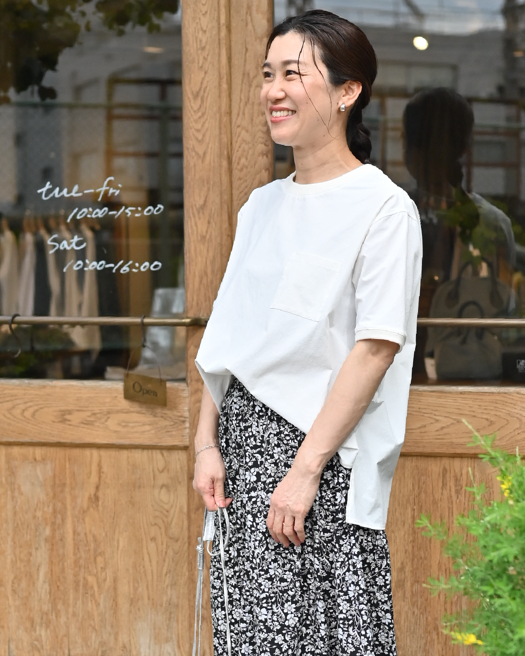 撥水素材の半袖きれいめプルオーバー（接触冷感）