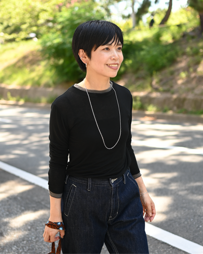 とろけるような肌触り、重ね着風カットソー
