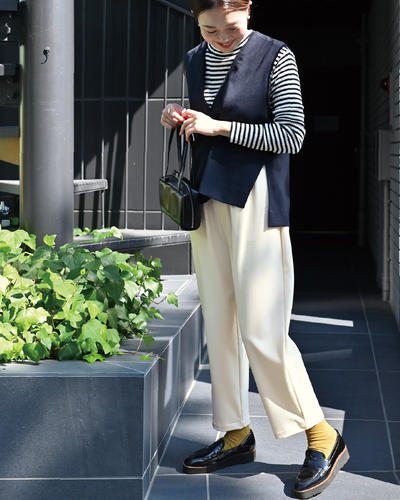 ゆるテーパードの裏起毛あったかパンツ