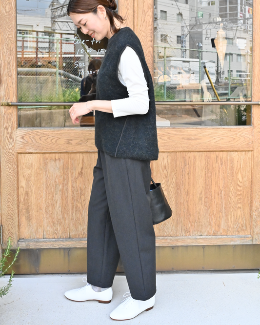 ゆるテーパードの裏起毛あったかパンツ