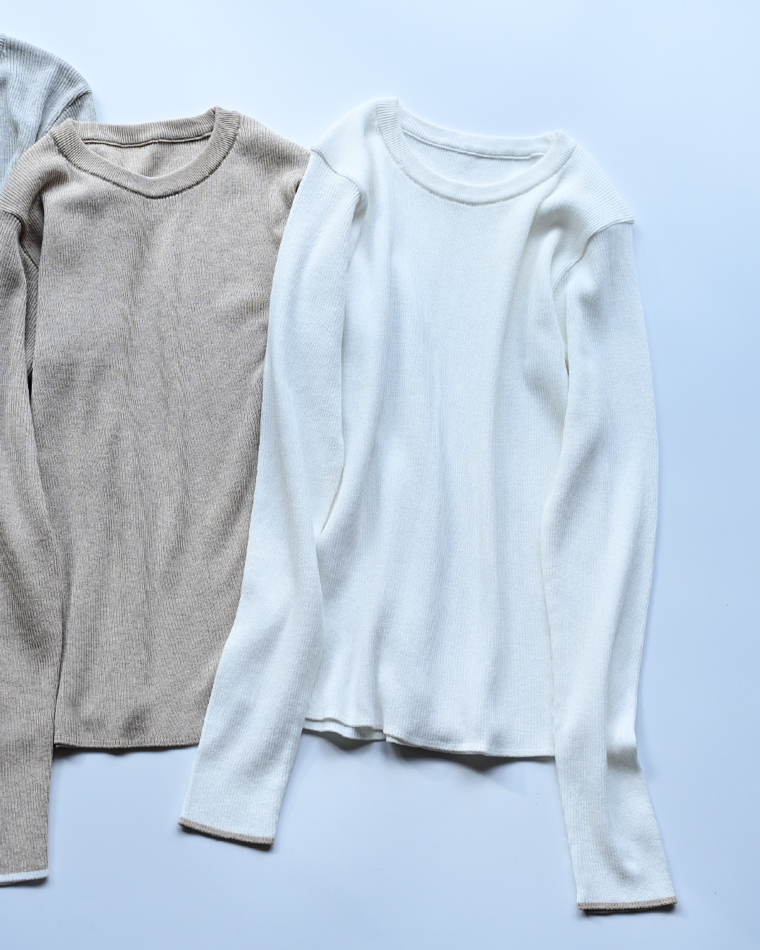 洗える配色アクセントのリブニット - OURHOME