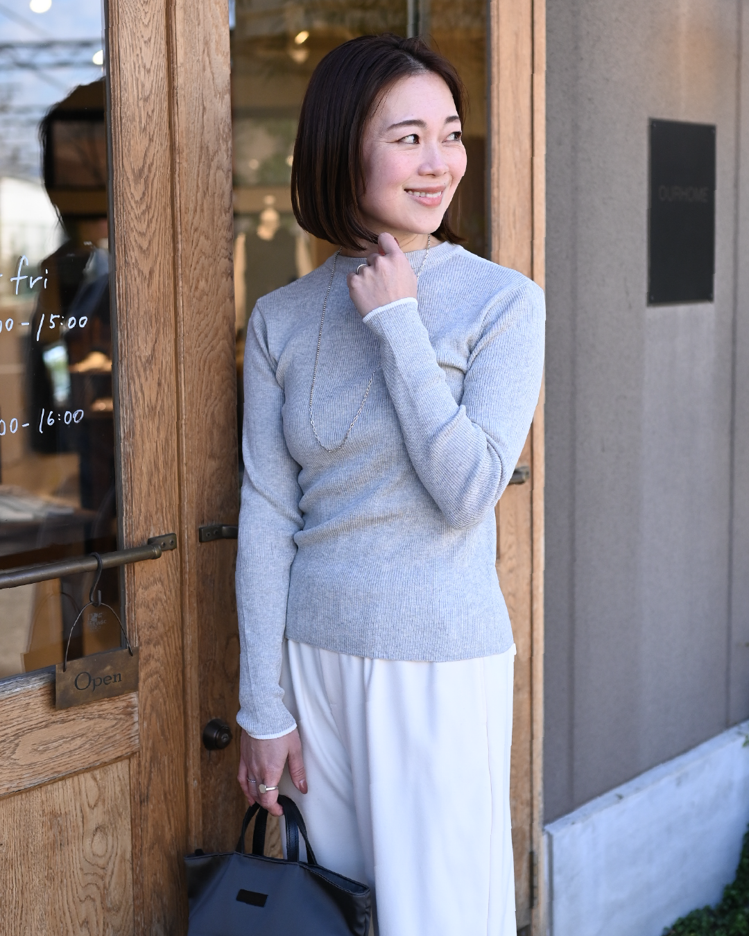 洗える配色アクセントのリブニット - OURHOME