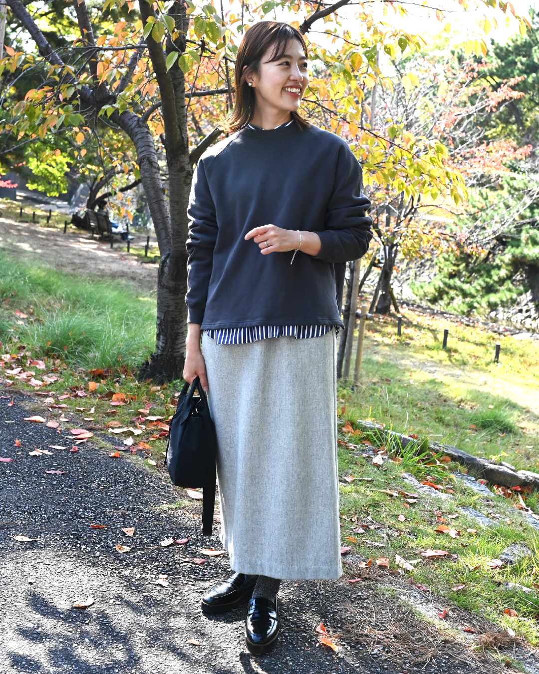 あったかウールのロングスカート