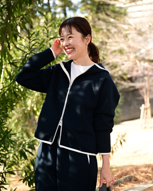 アクティブに動ける、ダブルジップパーカー（UVカット）