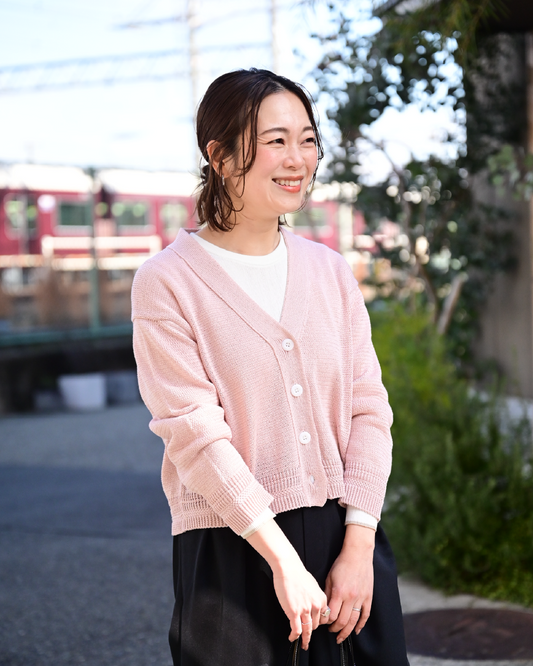 洗えるざっくりコットンニットカーデ - OURHOME